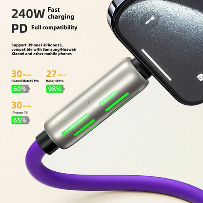 🌈 RGB 240W⚡ 4-IN-1  Flash Charge Cable