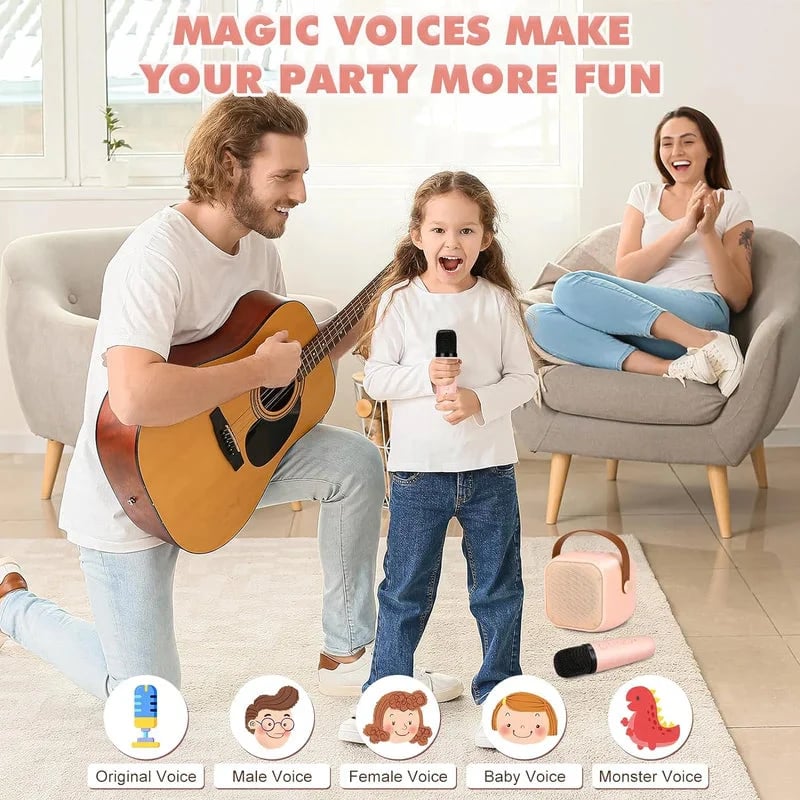 🎶Mini Karaoke Machine with Wireless Microphones🎶🎤