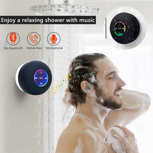 Last Day 49%OFF - 🎄Bathroom Waterproof Wireless Bluetooth Speakers with LED Light