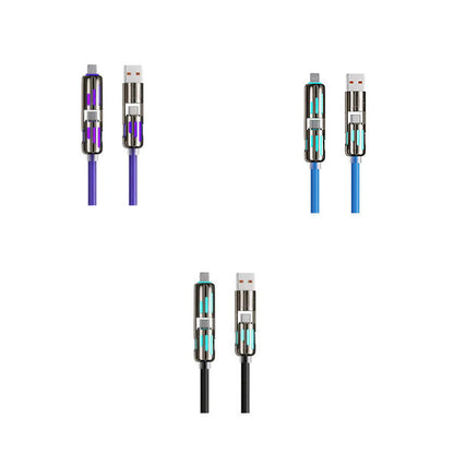 🌈 RGB 240W⚡ 4-IN-1  Flash Charge Cable